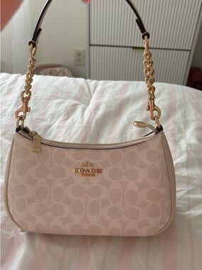Coach Pale Pink Signature Chain-Handle Shoulder Bag